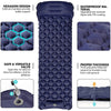 Integrated Foot Pump Portable Inflatable Camping Sleeping Mat with Pillow