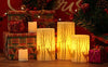 Flameless Candles Flickering with 6H Timer, 3 Pack Gold Reindeer Real Wax Candles