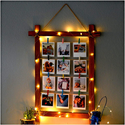 Wooden Photo Frame With Led Light And Latch