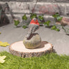 Robin Perched On Stone Ornaments Red Breast Resin Garden Outdoor Patio Bird Lawn
