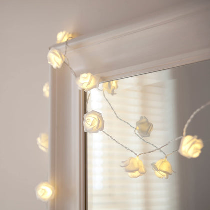 White Rose String Fairy Lights