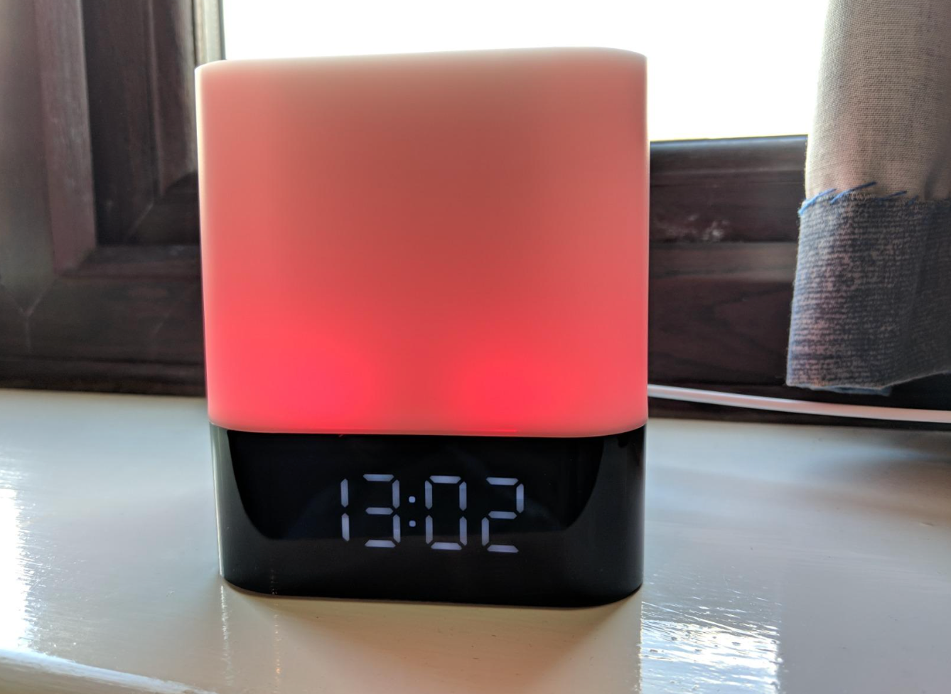 Bedside Lamp with Alarm Clock Bluetooth Speaker, Night Light Bedroom Decor RGB Color Changing LED Mood Light