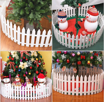 25Pc Christmas Xmas Tree Picket Fence Garden Fencing Lawn Home Yard Border UK