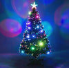 Pre Lit Christmas Tree Fibre Optic Xmas LED Lights Pre Lit Star Green