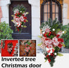 Christmas Door Wreath Garland Candy Cane Bow Ornament Front Door Wall Xmas Decor