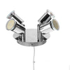 Elfeland 100-220V 4 Way GU10 LED Rotatable Ceiling Light Lamp Bulb Spotlight Fitting Home Lighting