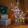 Christmas Rattan Reindeer with 40 White LED Lights Christmas Decorations