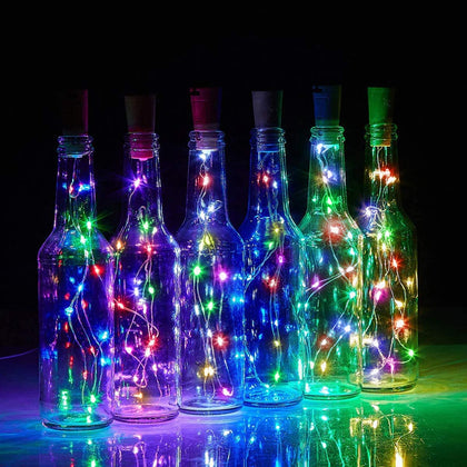 Bottle Lights with Cork, 10 Pack Copper Wire with 20 LEDs 2M LED String Lights, Battery Operated