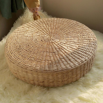 Natural Straw Meditation Yoga Seat Round Tatami Cushion Chair 40cm