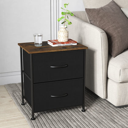 Bedside Table with 2 Drawers, Small Storage Unit
