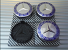 Mercedes Blue Alloy Wheel Centre Hub Caps AMG A B C E S M Class ML CLA GLA SLK