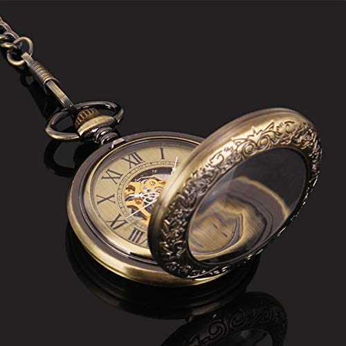 Pocket Watch Special Magnifier Mechanical Hand Wind Half Hunter Roman Numerals Antique