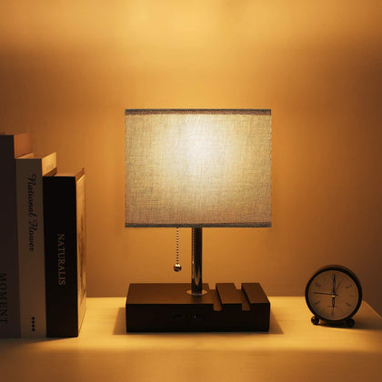 Modern USB Bedside Lamp With Phone Holder