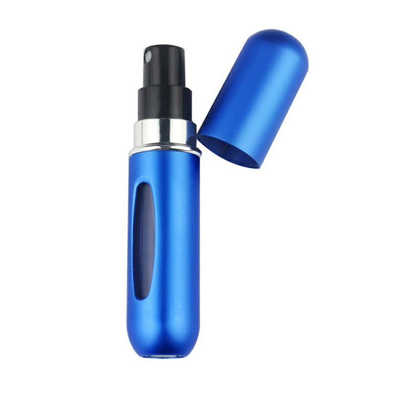 5ml Portable Mini Refillable Perfume Bottle Spray Round Tube Pump Empty Cosmetic Container Atomizer Scent Bottle for Travel - Blue