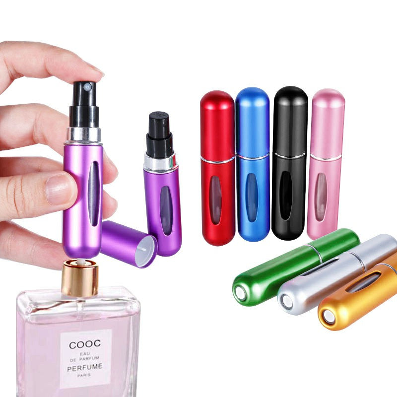 5ml Portable Mini Refillable Perfume Bottle Spray Round Tube Pump Empty Cosmetic Container Atomizer Scent Bottle for Travel - Blue