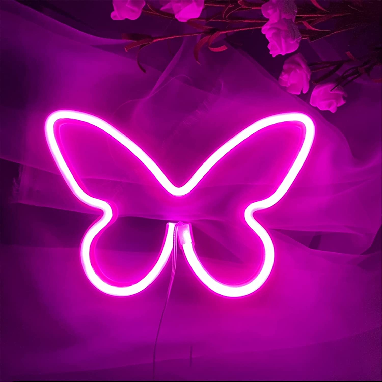 Neon Butterfly Light Pink Neon Sign LED Neon Lights Wall Neon Light USB or Battery Operated