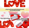 Love Sign Decoration Table Top Décor with 1000 Pieces Artificial Rose Petals