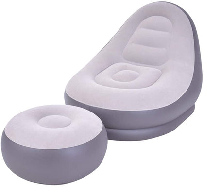 Inflatable 2-Piece Deluxe Lounger With Foot Stool