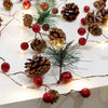 Christmas Garland with Lights | LED Christmas Lights Xmas Garland Pine Cone Fairy Lights | Wreath Light Up Christmas Decorations Battery Operated