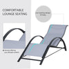 3 Pieces Lounge Chair Set Garden Recliner Chair with Coffee Table for Patio