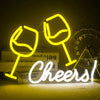 Neon Cheers with Glasses Sign