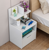 White Bedside Table Drawer Cabinet Bedroom Furniture Storage Nightstand Shelf