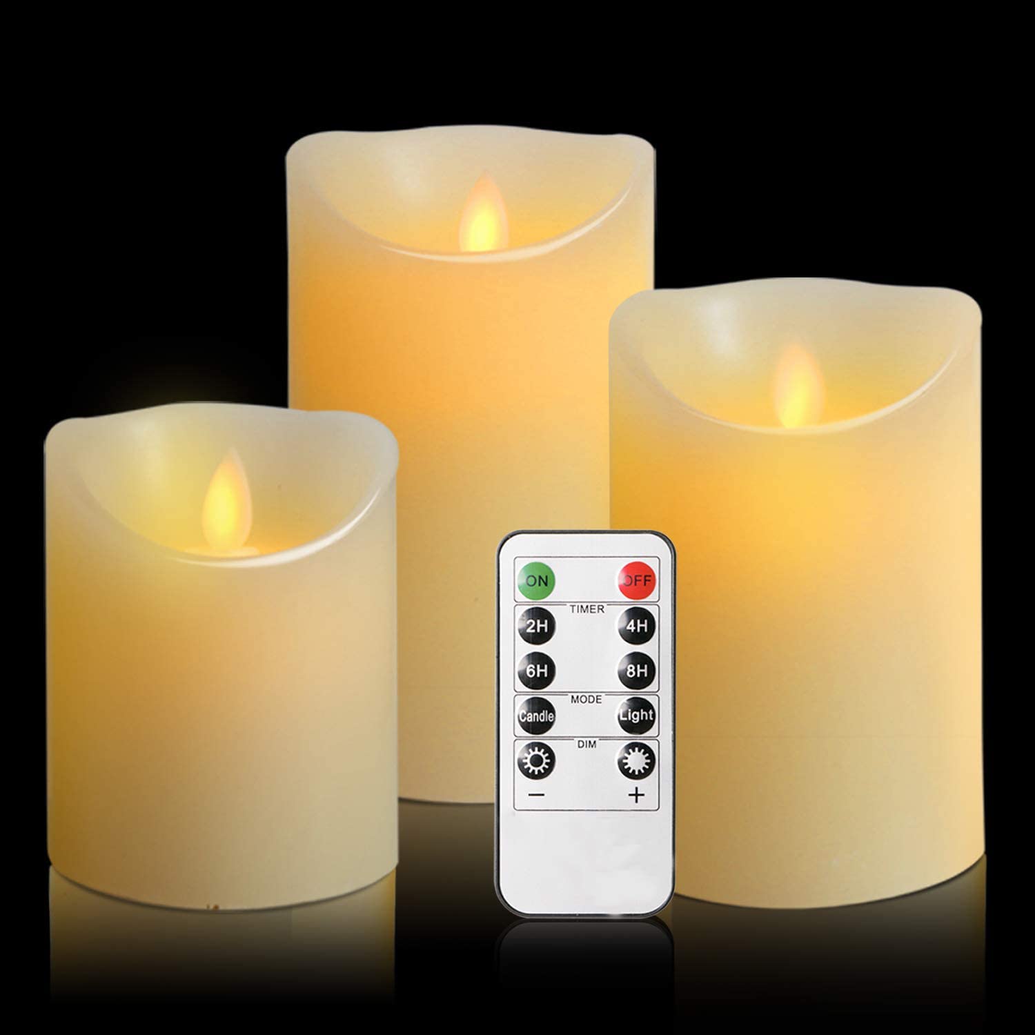 LED Candles Flameless Candles 300 Hour Decorating Pillars, Set of 3