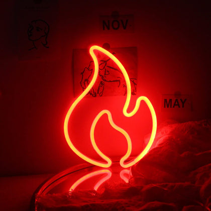 Neon Flame Sign