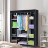 PRACTICAL FABRIC CANVAS WARDROBE HANGING RAIL SHELVING CLOTHES STORAGE CUPBOARD