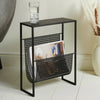 Black Metal Lamp Side Coffee End Table With Magazine Rack Storage Table