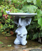 Garden Ornament Elephant Bird Feeder Bath Grey Statue Outdoor Indoor 30cm