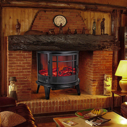 Electric Fireplace Fire Wood Flame Heater Stove Living Room Log Burner Fan Heat