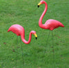 2Pcs Pink Lawn Flamingo Garden Ornaments Pond Outdoor Sculpture Patio Decor