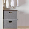 Large Grey Foldable Storage Boxes with Lid 2 Boxes