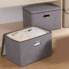 Large Grey Foldable Storage Boxes with Lid 2 Boxes