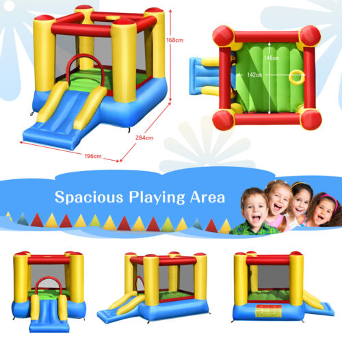 Kids Bouncy House Inflatable Jumping Castle Bouncer Playhouse w/ Smooth Slide