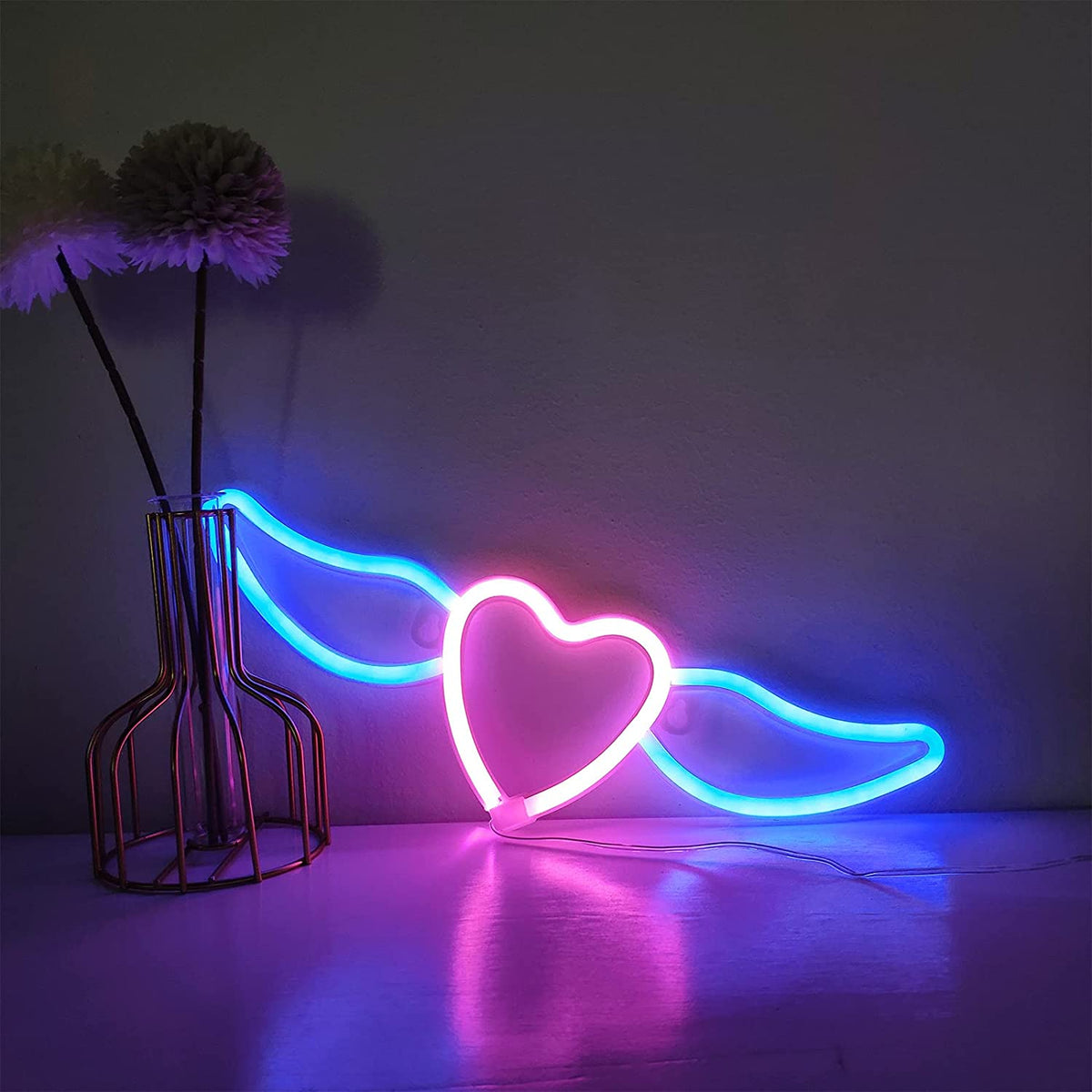 Pink Blue Heart Neon Signs Heart Neon Light LED – Gearcourt