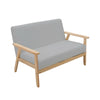 Modern 2 Seater Sofa Armchair Upholstered Fabric Linen Seat Wooden Sofa