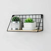 Wall Mounted Floating Shelves Metal Wire & Wooden Wall Hanging Shelf Black