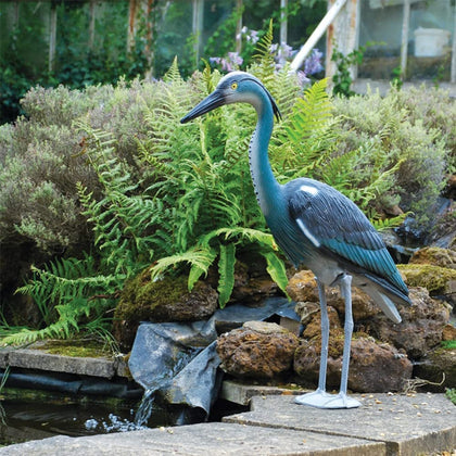 NATURAL Looking Heron | Decoy Bird Deterrent Scarers | Guarding Garden Ponds and Fisheries | Standing Grey Heron | Crops Farm Protector | Repellent | Weatherproof – 78CM