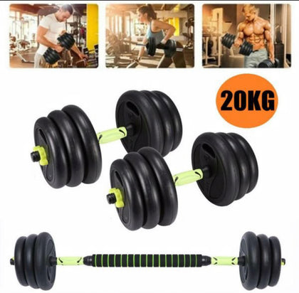 20KG Dumbbells Set Weights Adjustable Dumbbell Bars Gym Fitness Weight Training