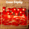 Love Sign Decoration Table Top Décor with 1000 Pieces Artificial Rose Petals