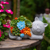 Cat Statue Solar Garden Ornaments Outdoor Decor