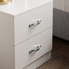 White Bedside Drawer, Bedside Cabinet, 2 Drawer, Bedside Table, Metal Handles & Runners