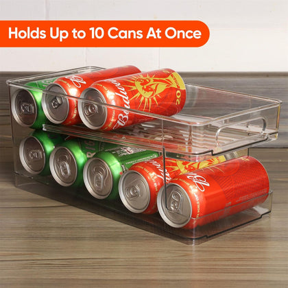 2 Tier Fridge Can Holder Cans Organiser For Kitchen Cupboard Holds 10 Drinks