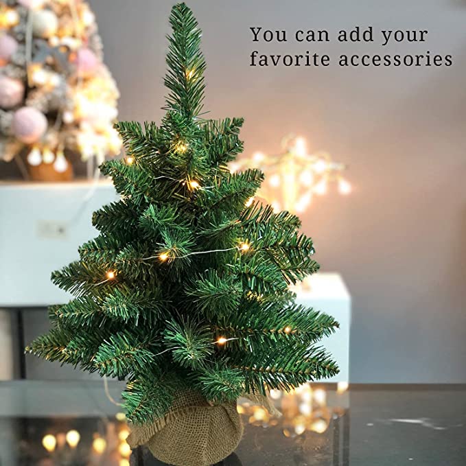 Pre-Lit Artificial Mini Christmas Tree 20 inch