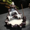 Waterfall Incense Burner Ceramic Incense Cone Tower Backflow Stream Back Down Holders