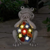 Solar Garden Frog Statue Outdoor Ornament