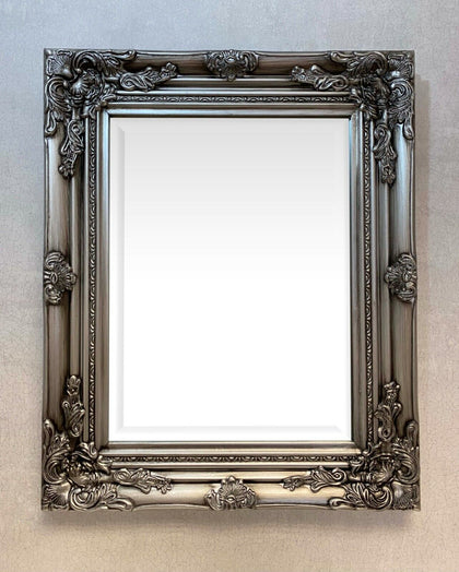SILVER WALL MIRROR BEST SELLING ORNATE ANTIQUE STYLE MIRROR Size 53 x 43cm