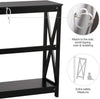 2 Tier X-Design Side Table Bookshelf Entryway Accent Table